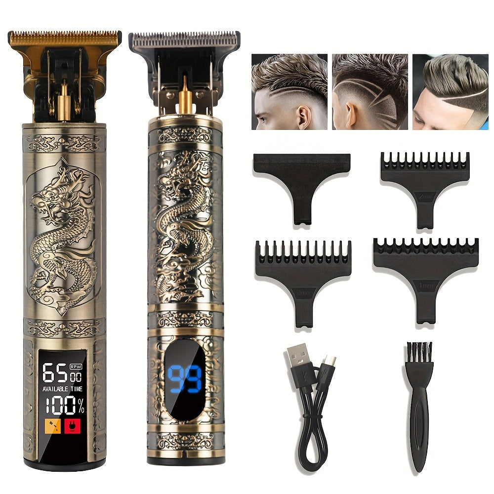 V-Vimika T9 Cordless Hair Clipper - USB Rechargeable, Professional Men's Grooming Kit with Guide Comb for Home & Salon Use