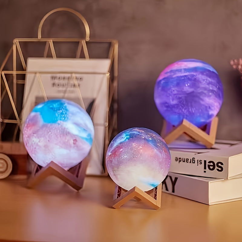16-Color 3D LED Moon Light with Remote Control & USB Plug-In – 5.98-Inch Colorful Ball Moon Light for Bedroom, Home Décor, and Birthday Gifts