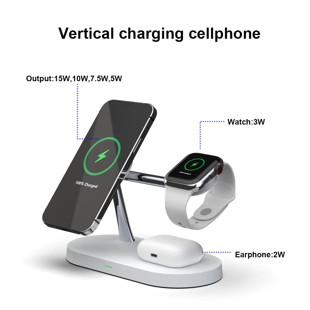 All-in-One Fast Charging Station for iPhone, Apple Watch, and AirPods