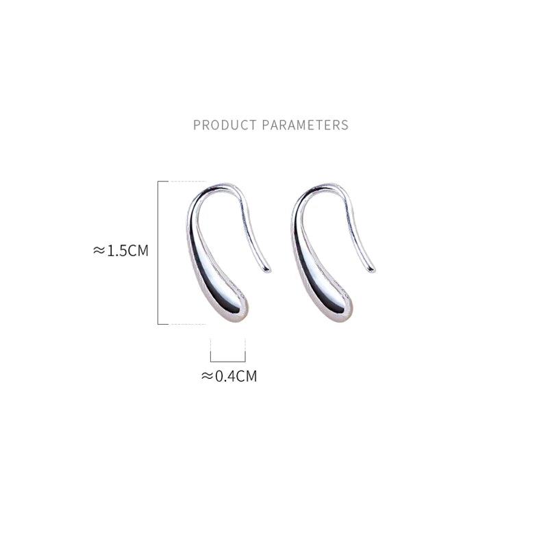 925 Sterling Silver Water Drop Earrings – Simple Retro Party Jewelry for Women