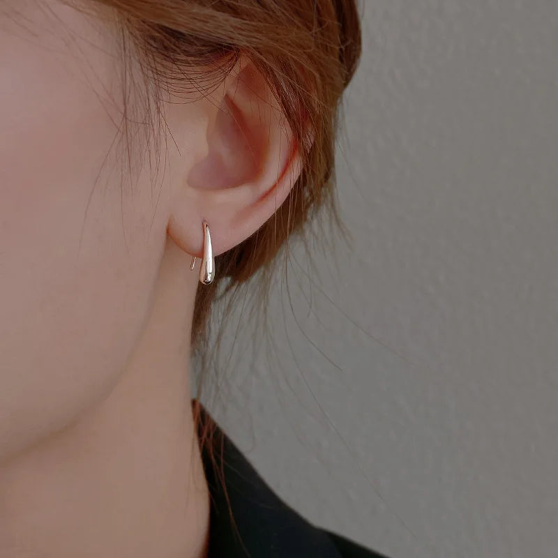 925 Sterling Silver Water Drop Earrings – Simple Retro Party Jewelry for Women