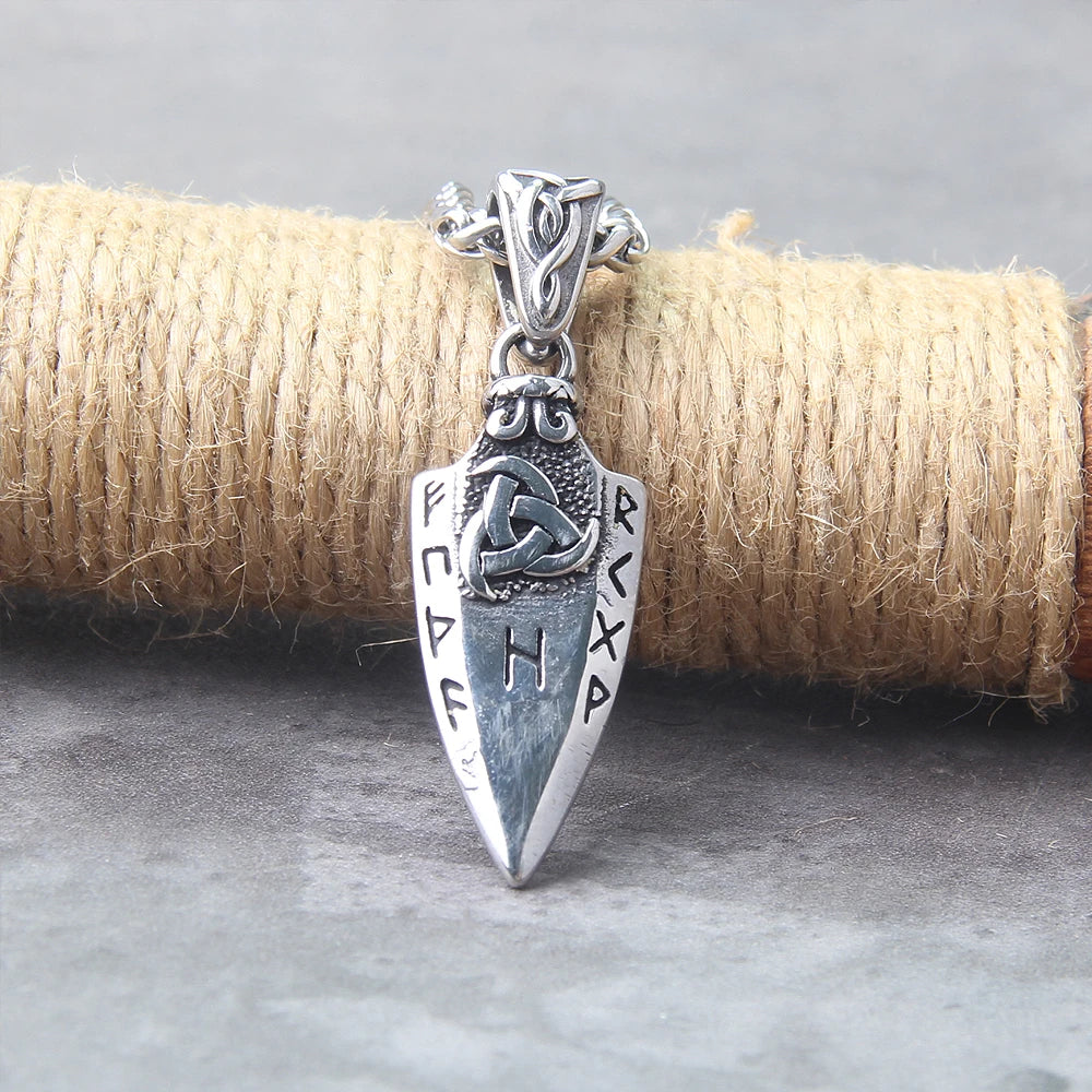 Gungnir Necklace with Odin's Spear and Norse Runes