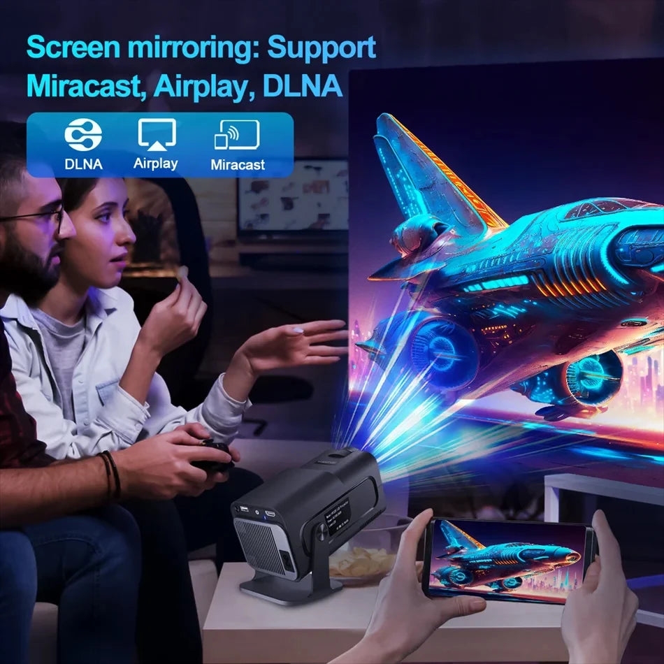 4K Android 11 Mini Projector – 300 ANSI Lumens, WiFi 6 & BT 5.0 Portable Cinema