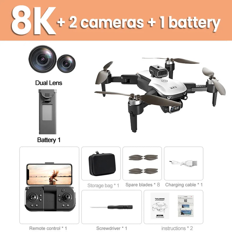S2S 8K Dual Camera Drone – Professional Aerial Photography Quadcopter