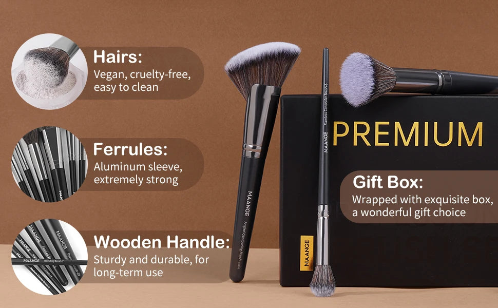 25-Piece Professional Makeup Brush Set with Gift Box