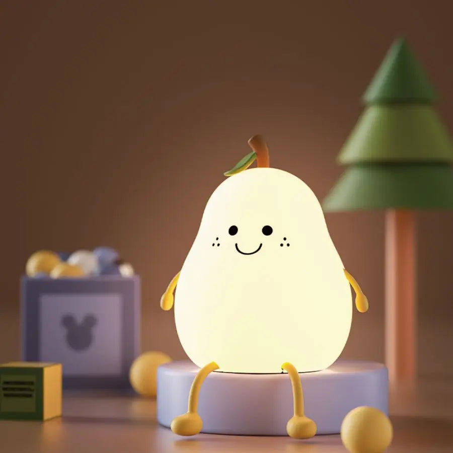 Silicone Pear LED Night Light 7 Colours
