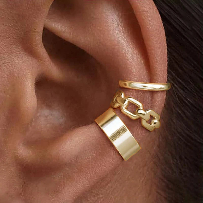 3-Piece Zircon Clip Earrings