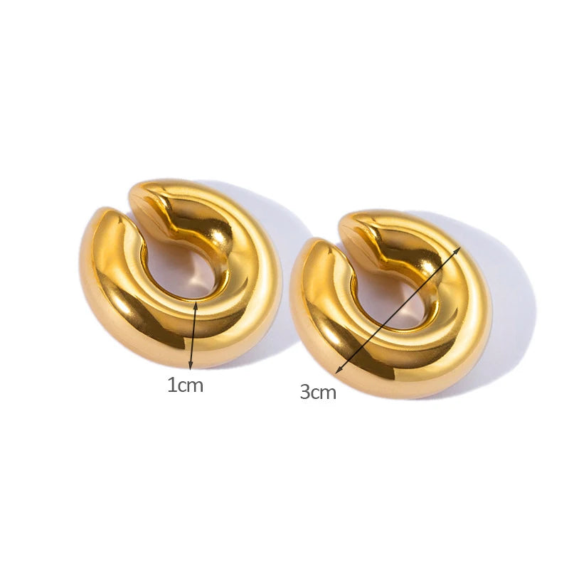 Clip-On C Hoop Earrings – Gold & Silver