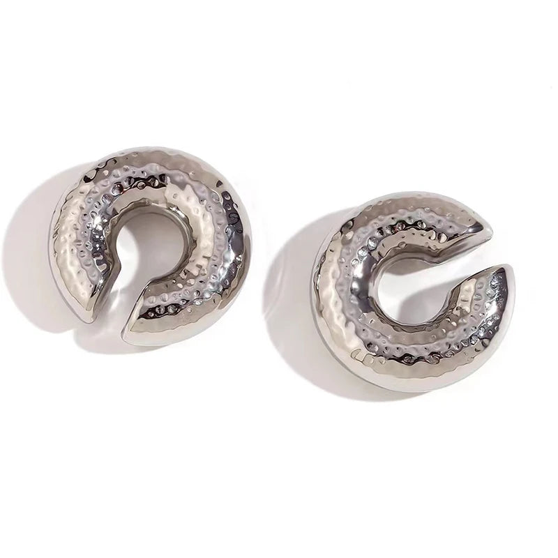 Clip-On C Hoop Earrings – Gold & Silver