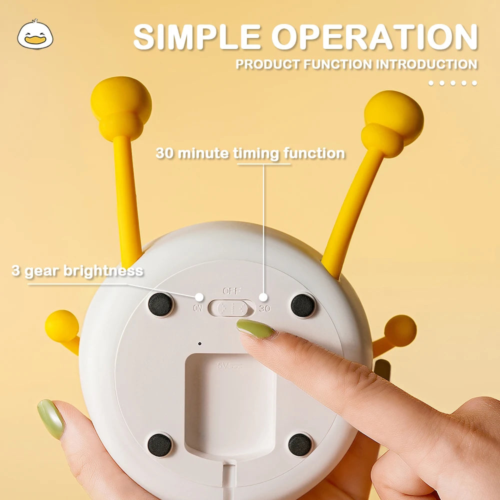 LED Night Lamp Cute Duck Cartoon Silicone Sleeping light USB