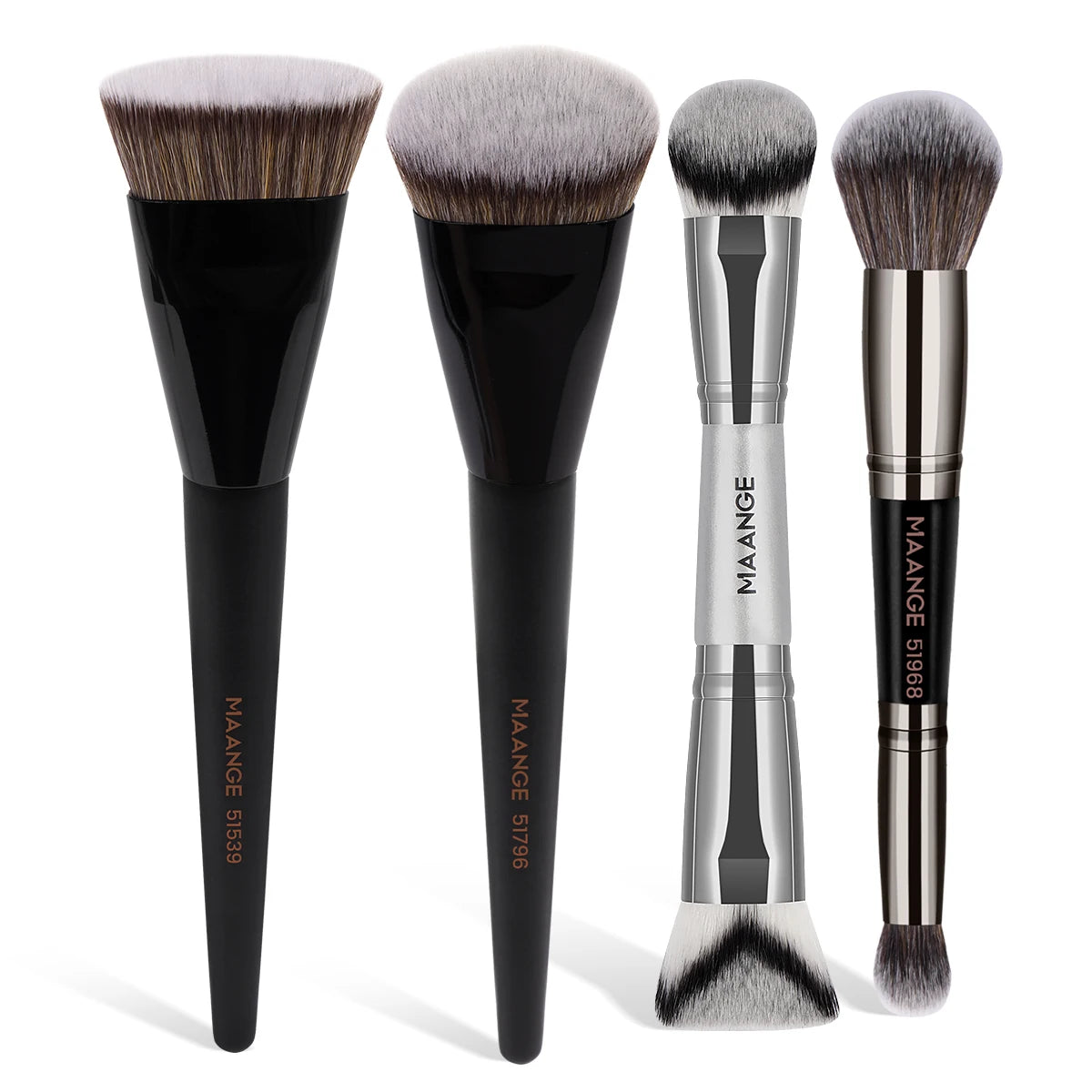 AANGE 4-Piece Makeup Brush Set – Dual-Ended Concealer & Angled Foundation Brushes for Women and Gifts