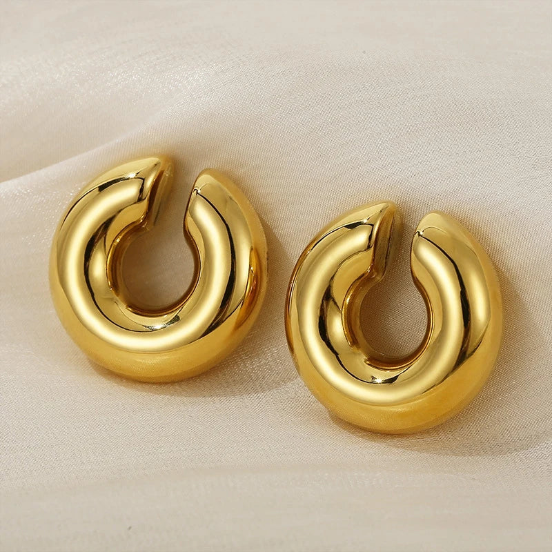 Clip-On C Hoop Earrings – Gold & Silver