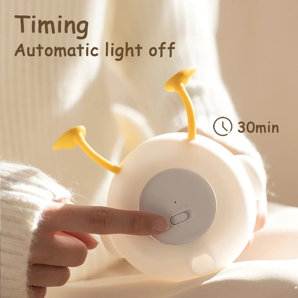 LED Night Lamp Cute Duck Cartoon Silicone Sleeping light USB