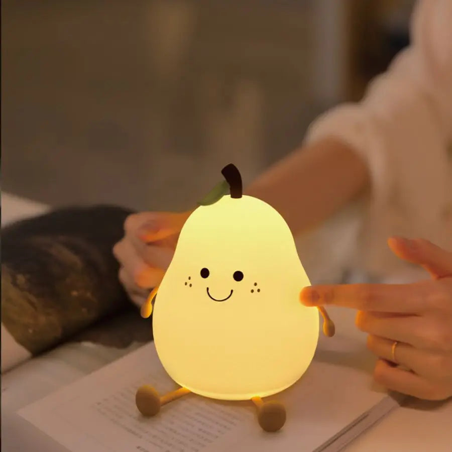 Silicone Pear LED Night Light 7 Colours