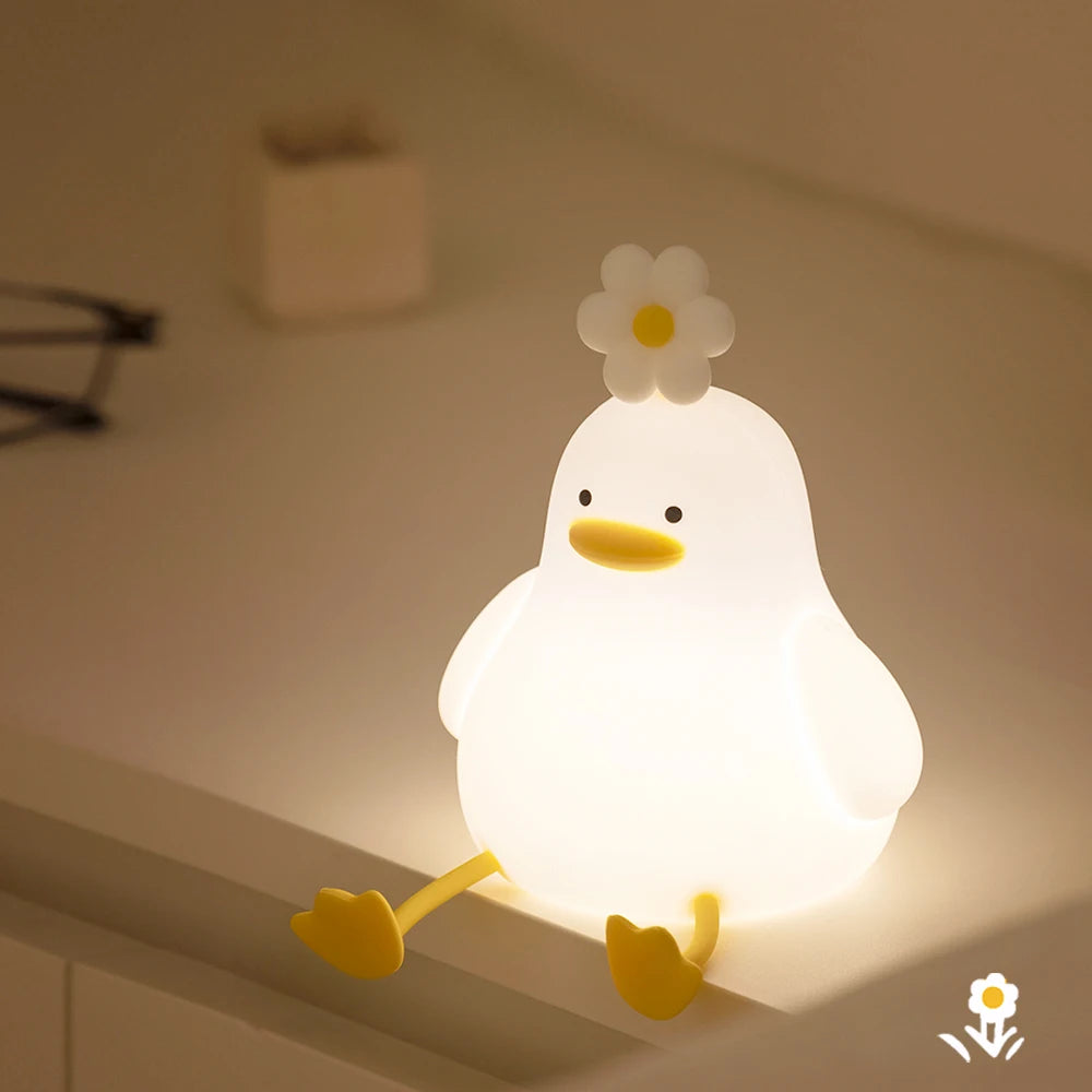 LED Night Lamp Cute Duck Cartoon Silicone Sleeping light USB