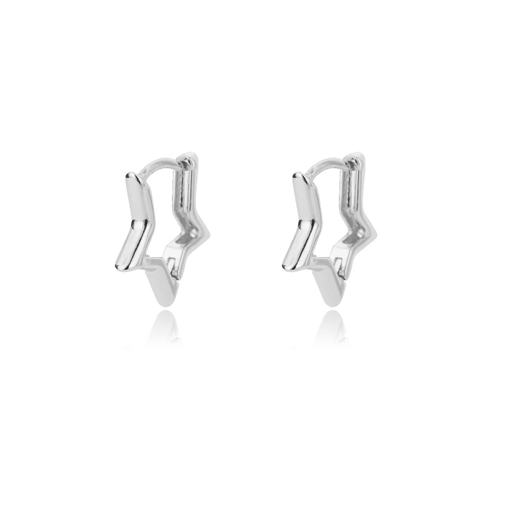 Zircon Heart Hoop Earrings – Gold Stainless Steel, Waterproof