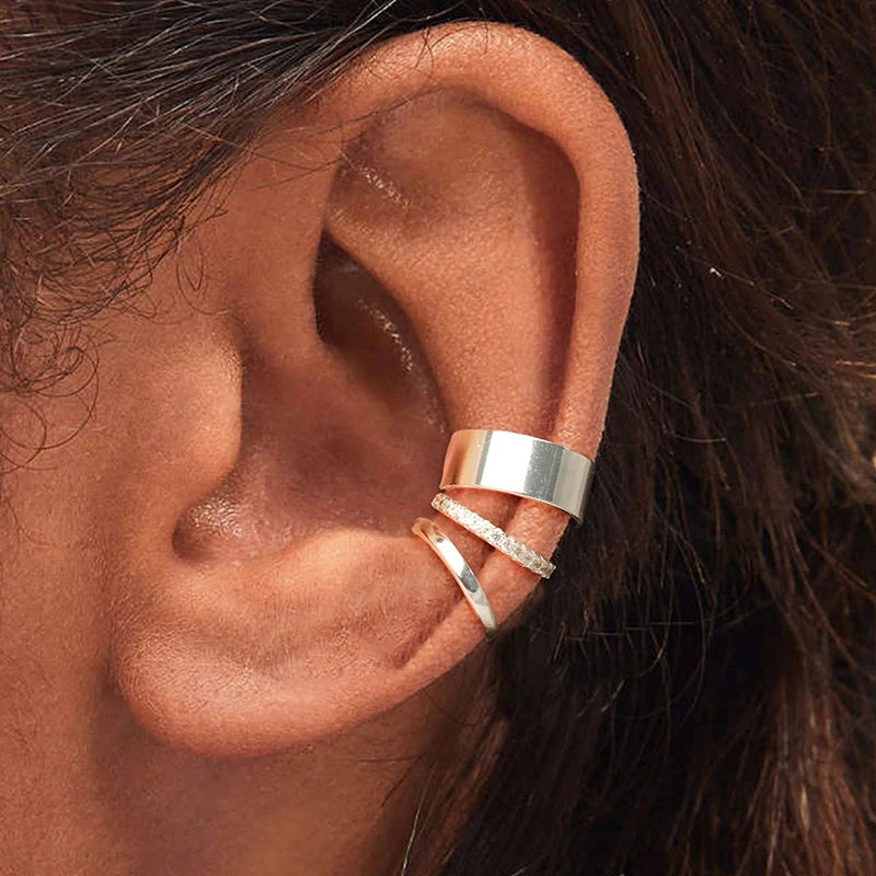 3-Piece Zircon Clip Earrings