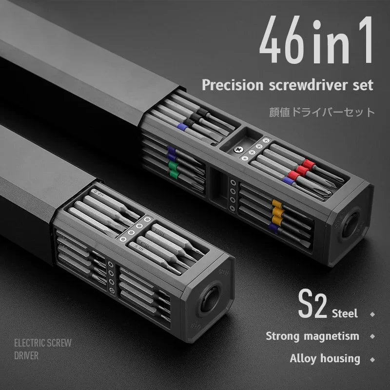 46-in-1 Precision Magnetic Screwdriver Set – Torx, Hex & Phillips Bits