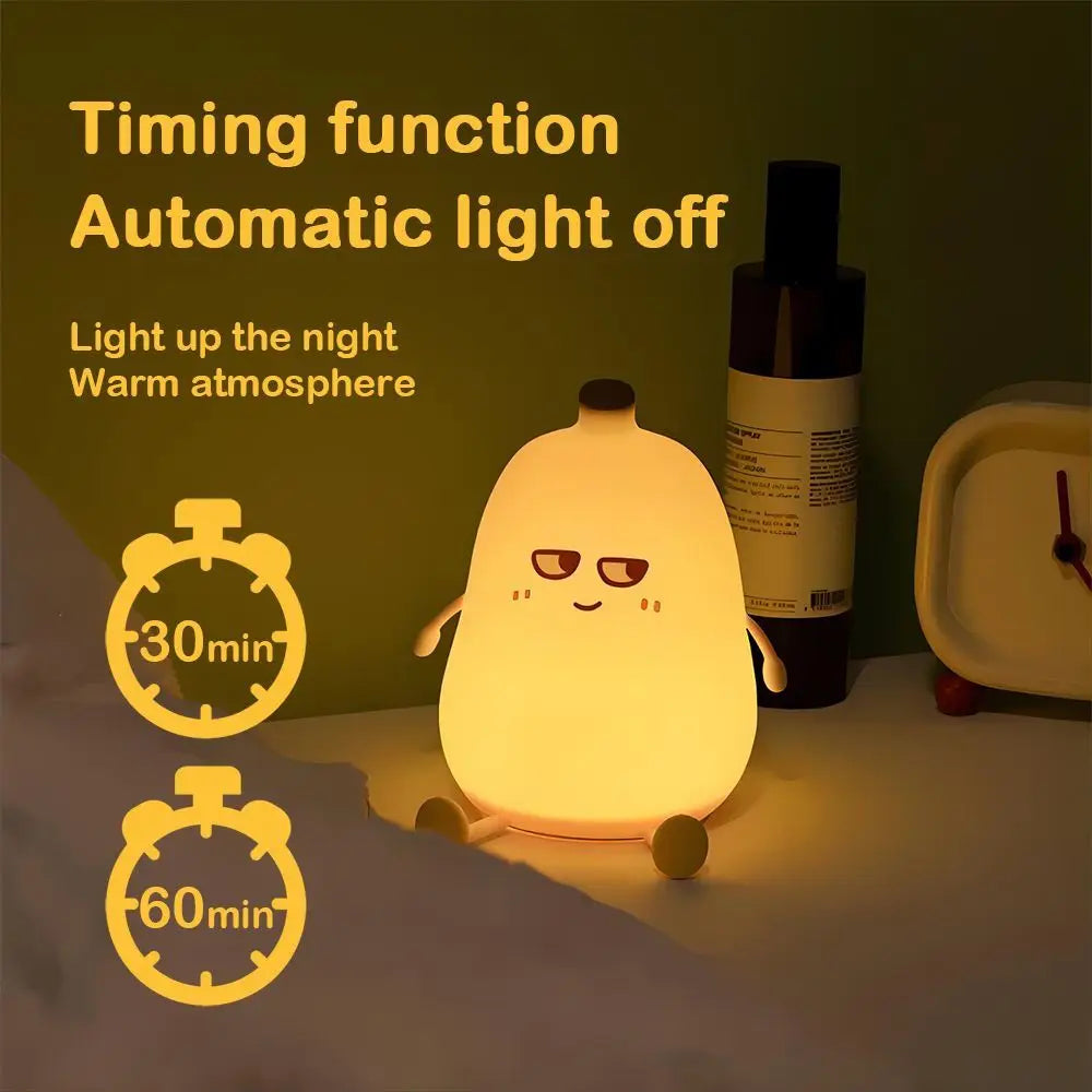 Silicone Pear LED Night Light 7 Colours