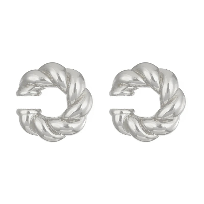 Clip-On C Hoop Earrings – Gold & Silver