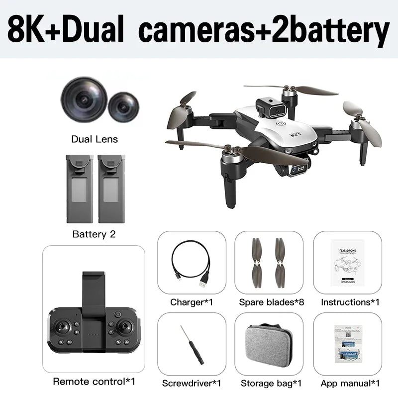 S2S 8K Dual Camera Drone – Professional Aerial Photography Quadcopter