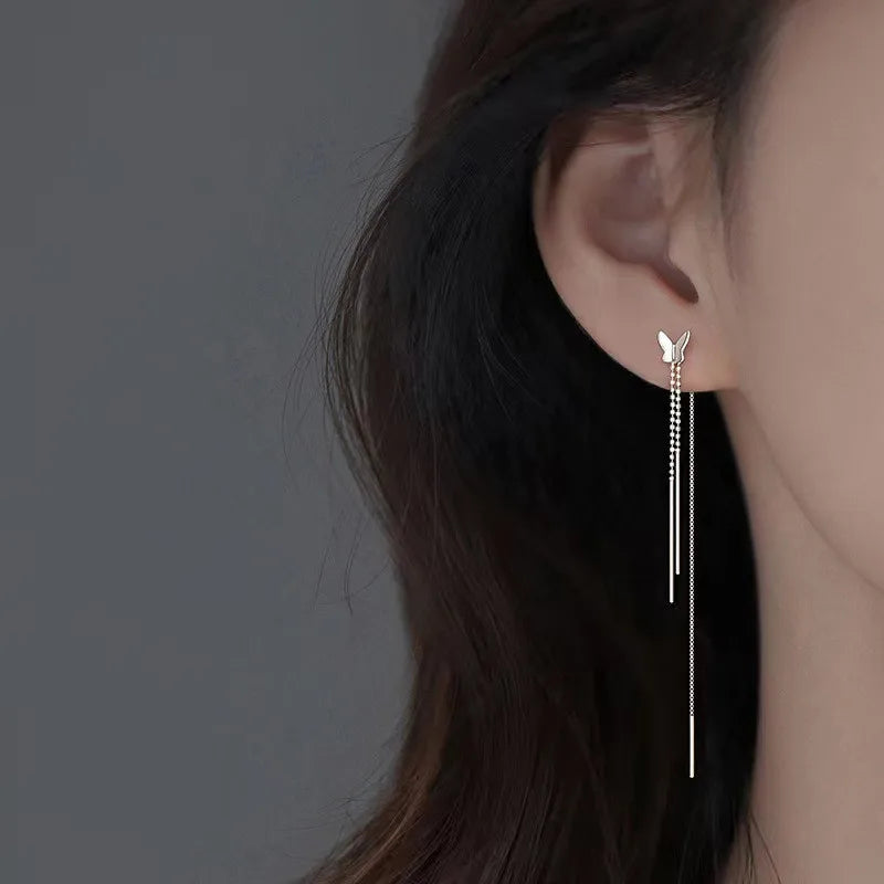 Long Crystal Tassel Earrings - Luxury Twisted Zircon Design for Women, Trending Jewelry