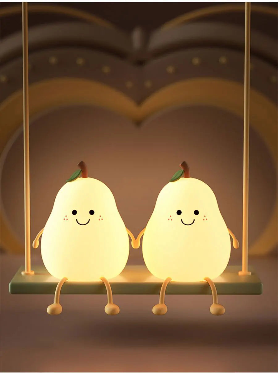 Silicone Pear LED Night Light 7 Colours