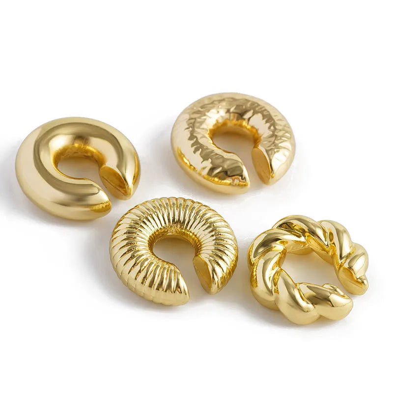 Clip-On C Hoop Earrings – Gold & Silver