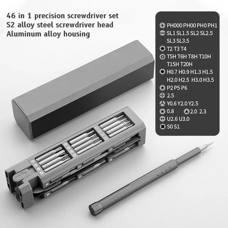 46-in-1 Precision Magnetic Screwdriver Set – Torx, Hex & Phillips Bits