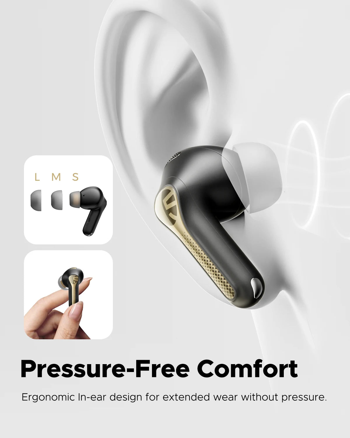 ANC Bluetooth 5.3 Earbuds – Hi-Res Stereo, 6 Mics & 43H Playtime