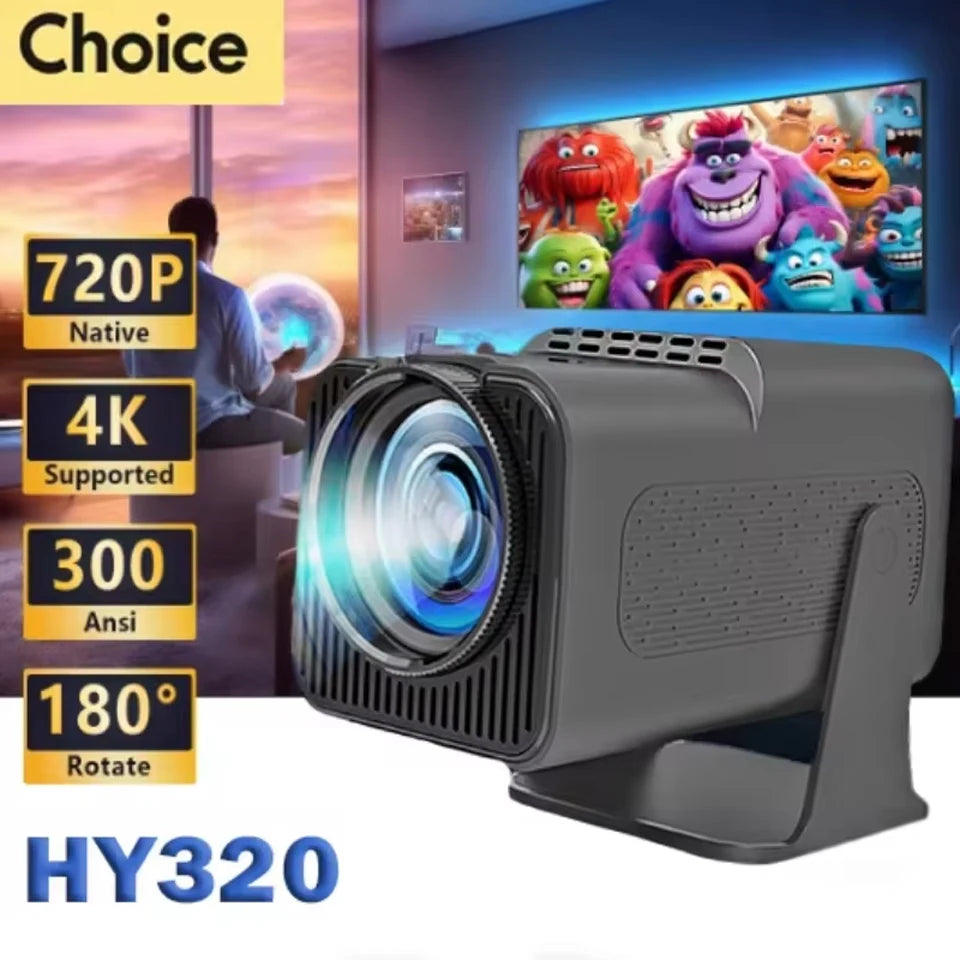 4K Android 11 Mini Projector – 300 ANSI Lumens, WiFi 6 & BT 5.0 Portable Cinema