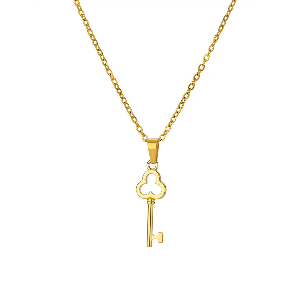 Gold color stainless steel key pendant