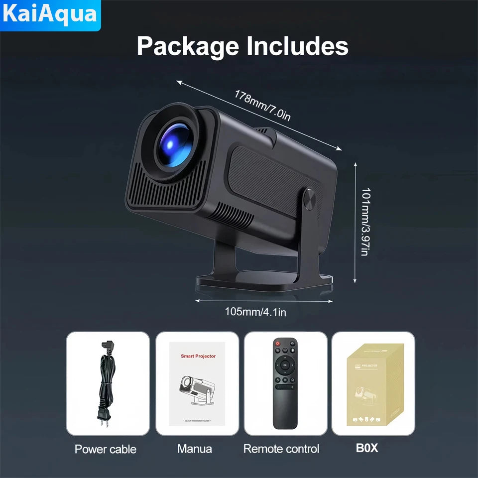 4K Android 11 Mini Projector – 300 ANSI Lumens, WiFi 6 & BT 5.0 Portable Cinema