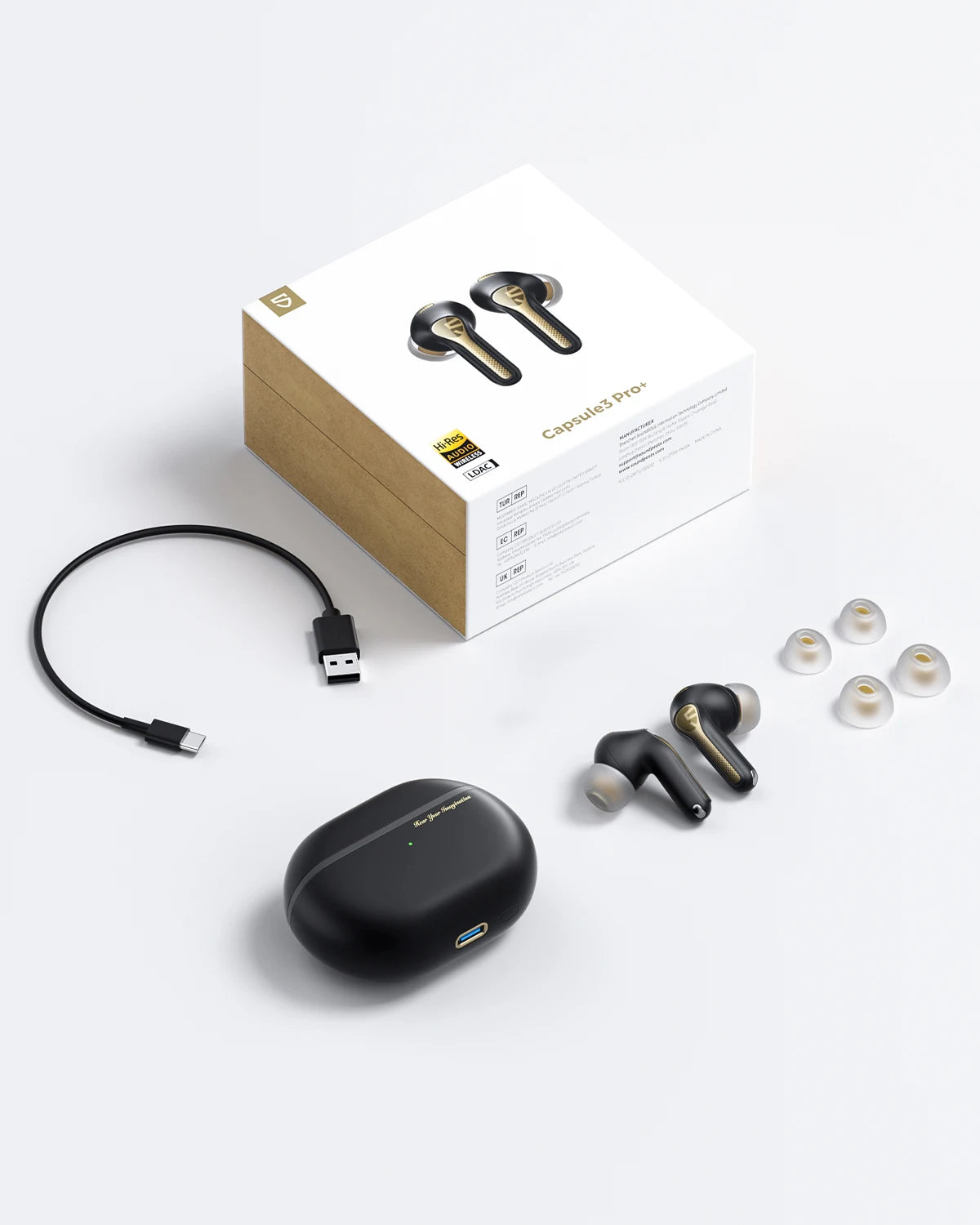 ANC Bluetooth 5.3 Earbuds – Hi-Res Stereo, 6 Mics & 43H Playtime