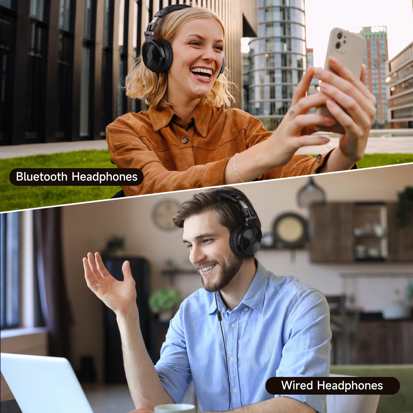Wireless Headphones - 110H Playtime, Bluetooth 5.2 & Deep Bass