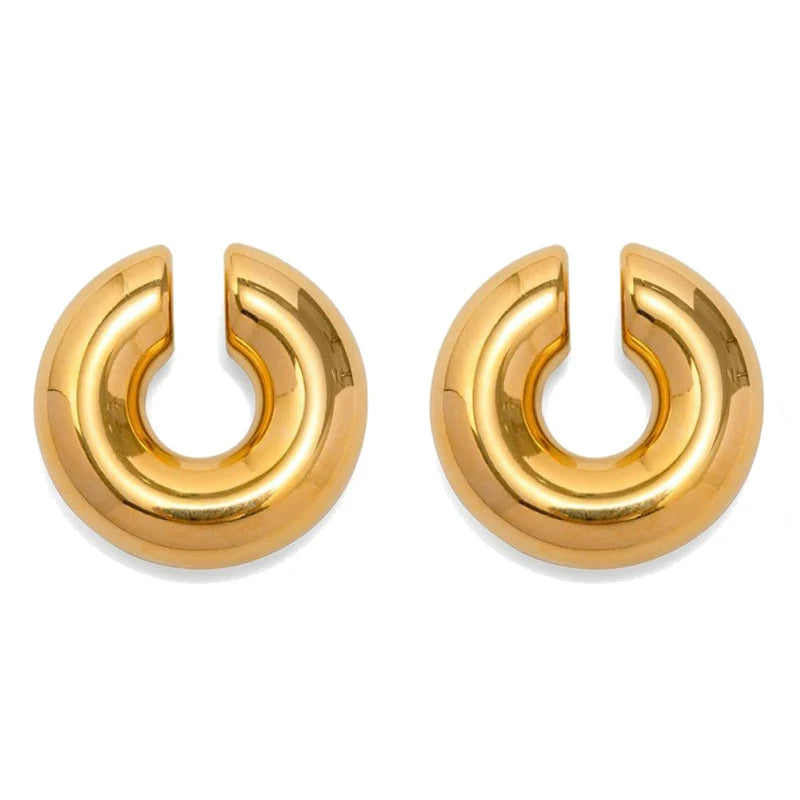 Clip-On C Hoop Earrings – Gold & Silver