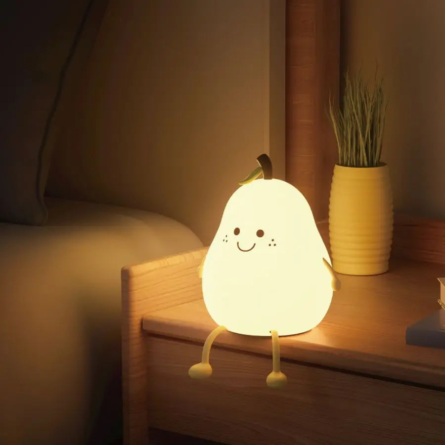 Silicone Pear LED Night Light 7 Colours