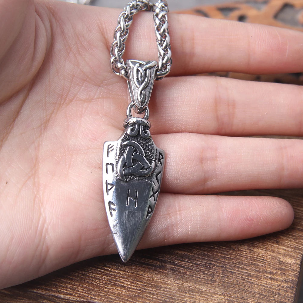 Gungnir Necklace with Odin's Spear and Norse Runes