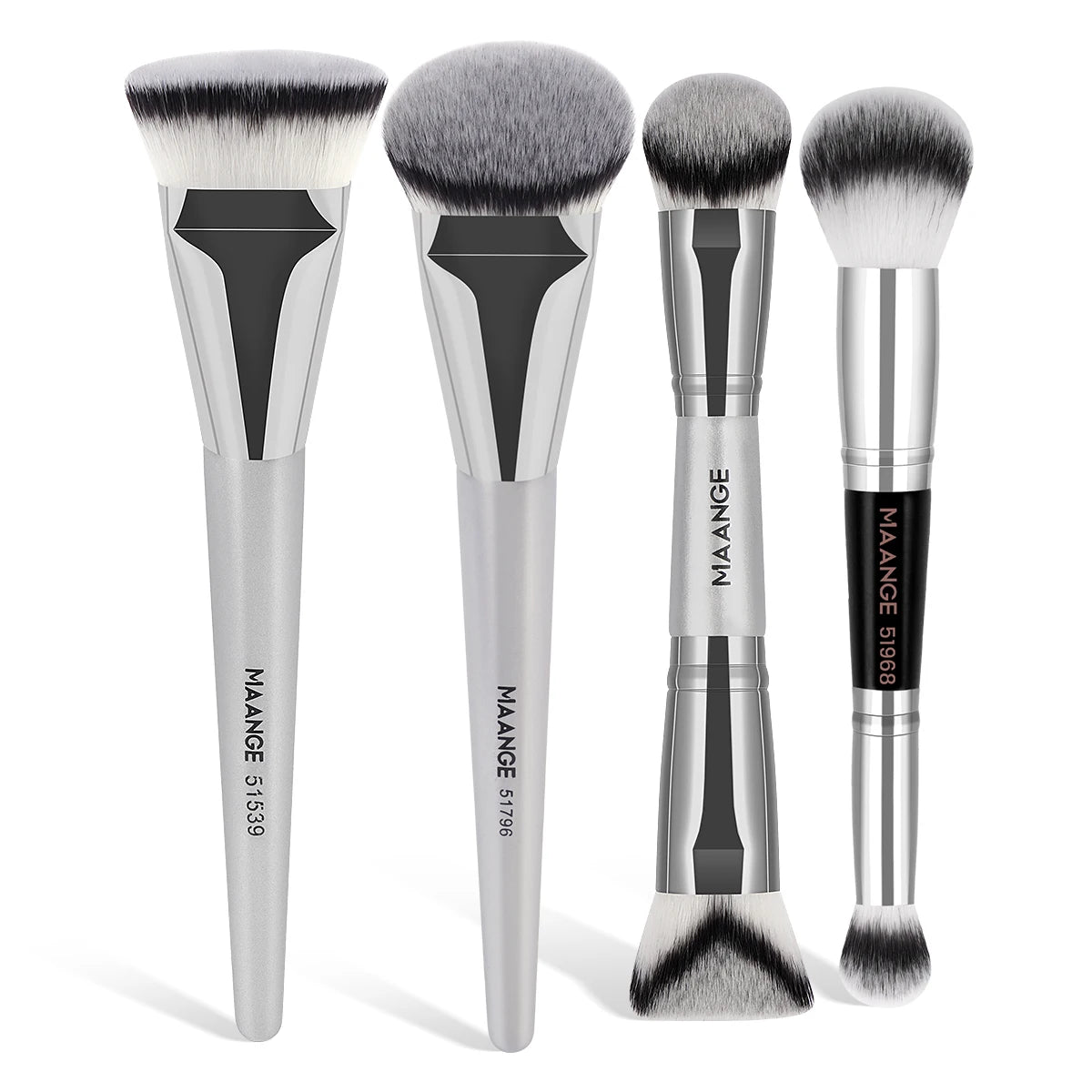 AANGE 4-Piece Makeup Brush Set – Dual-Ended Concealer & Angled Foundation Brushes for Women and Gifts