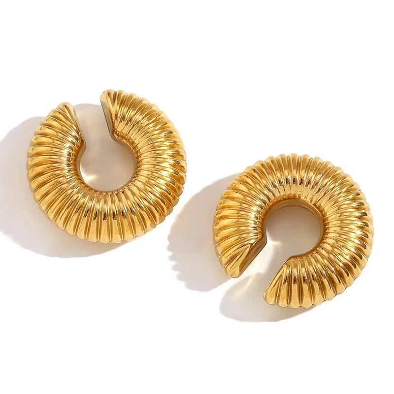 Clip-On C Hoop Earrings – Gold & Silver