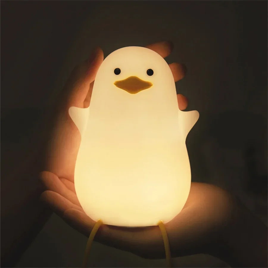 LED Night Lamp Cute Duck Cartoon Silicone Sleeping light USB