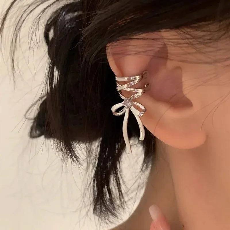 Pink Butterfly Clip-On Ear Cuff