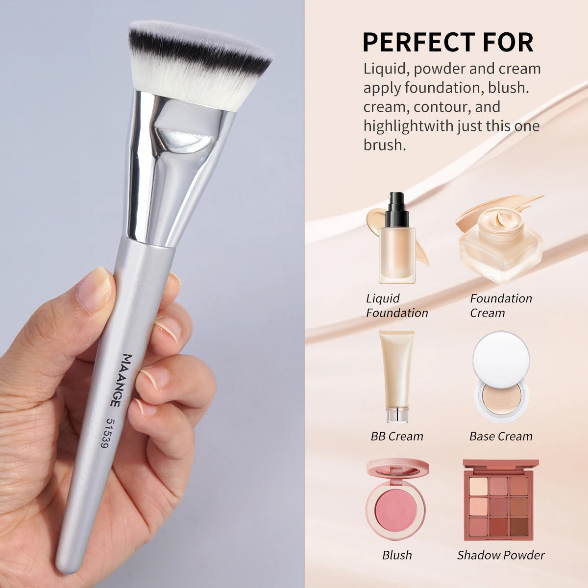 AANGE 4-Piece Makeup Brush Set – Dual-Ended Concealer & Angled Foundation Brushes for Women and Gifts