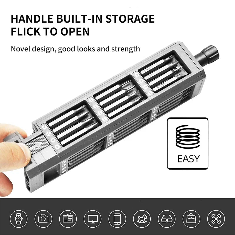 46-in-1 Precision Magnetic Screwdriver Set – Torx, Hex & Phillips Bits