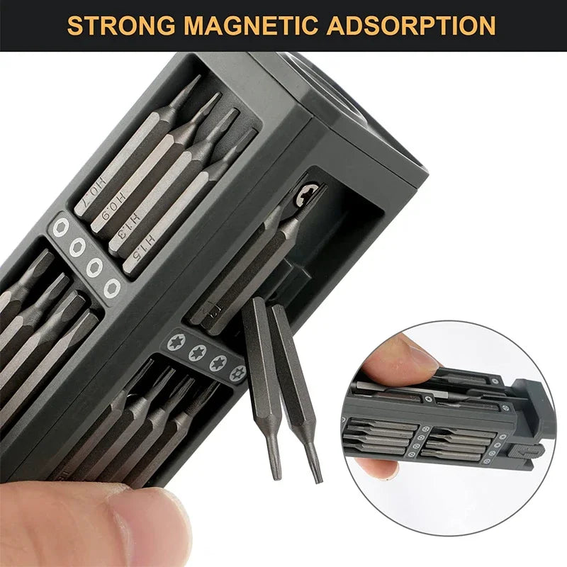 46-in-1 Precision Magnetic Screwdriver Set – Torx, Hex & Phillips Bits