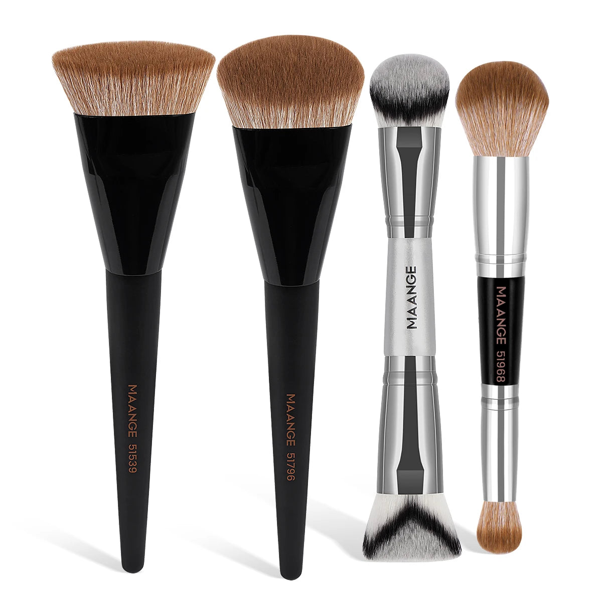 AANGE 4-Piece Makeup Brush Set – Dual-Ended Concealer & Angled Foundation Brushes for Women and Gifts