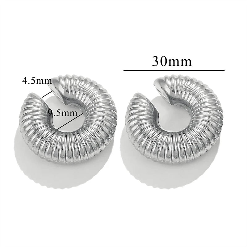 Clip-On C Hoop Earrings – Gold & Silver