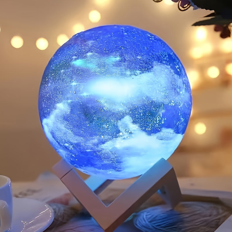 16-Color 3D LED Moon Light with Remote Control & USB Plug-In – 5.98-Inch Colorful Ball Moon Light for Bedroom, Home Décor, and Birthday Gifts