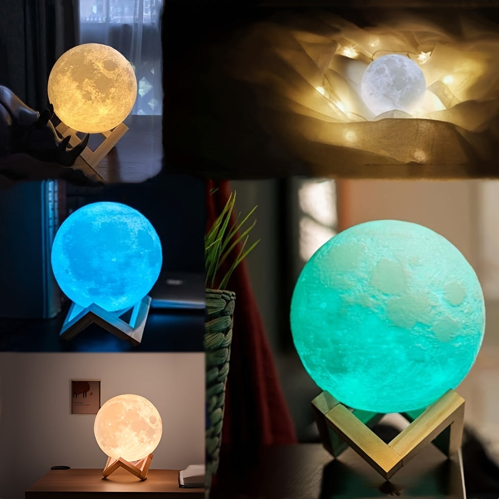 Moon Light 128 Colors: Rechargeable, Dimmable and Decorative Lamp for Unique Gifts