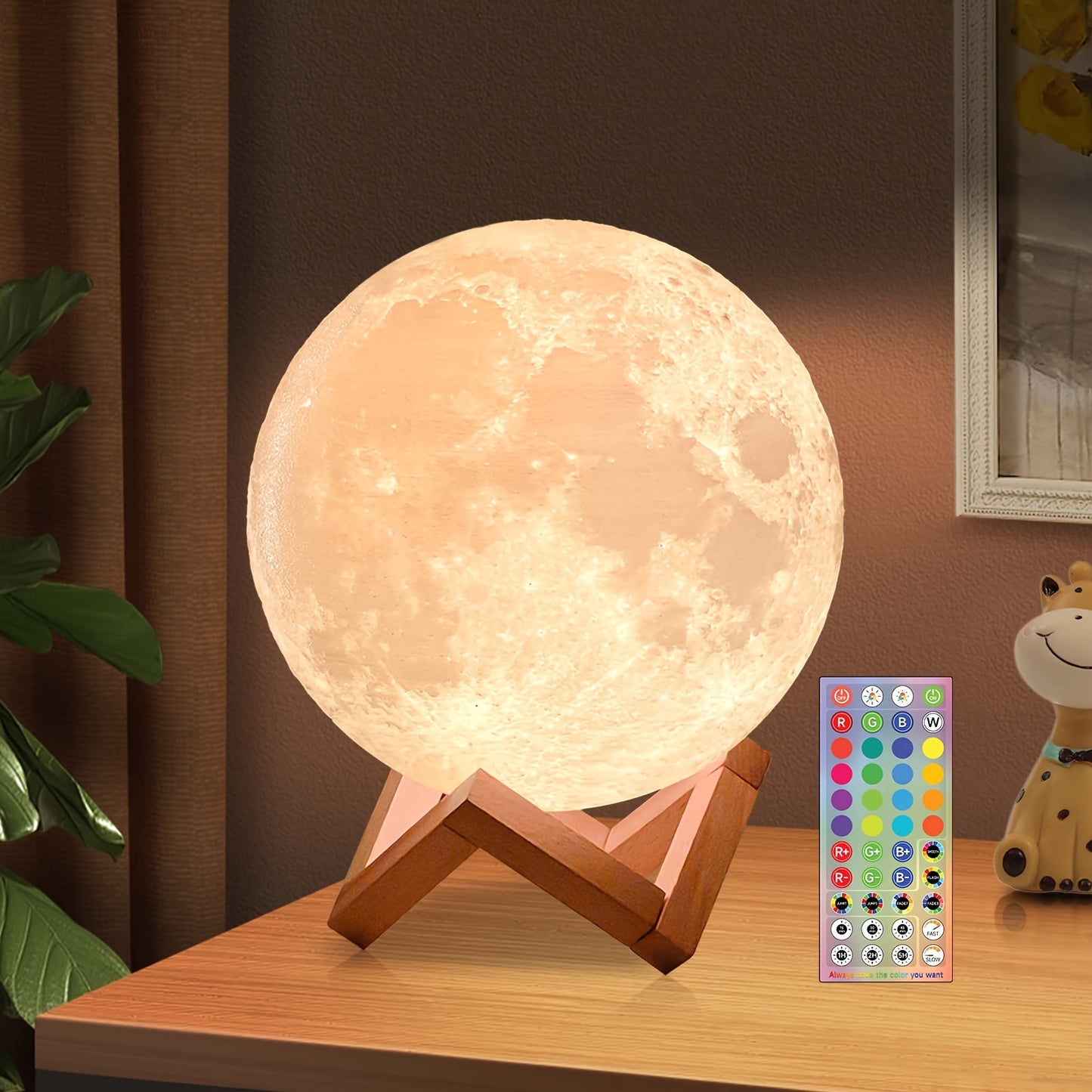 Moon Light 128 Colors: Rechargeable, Dimmable and Decorative Lamp for Unique Gifts